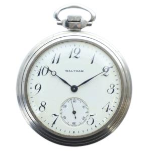 アンティーク ジャンク品 懐中時計 ウォッチ 手巻き ロゴ スモセコ 白文字盤 シルバー色 GY18 /MQ