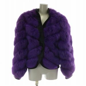 金サガ フォックスファー コート F パープル