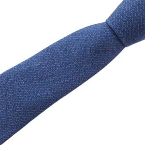 ネクタイ 絹 シルク ホースビット 総柄 青系 /UO GY18