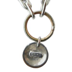 VERSACE ネックレス アクセサリー ペンダント レザー メデューサ ロゴ シルバー色 GY18 /MQ