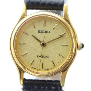 エクセリーヌ 腕時計 ウォッチ クォーツ レザーベルト ロゴ ゴールド色 2J41-0040 GY11