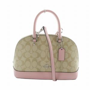 ハンドバッグ 2WAYバッグ PVC レザー シグネチャー ロゴ ピンク ベージュ F27583 GY18