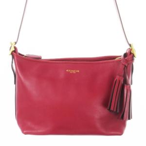 ショルダーバッグ レザー 革 ロゴ タッセル付き 赤 レッド 25355 /CK28 GY18