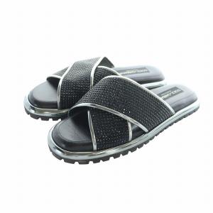 サンダル フラット ラインストーン 41 ブラック A80264