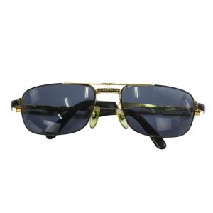 眼鏡 サングラス メタルフレーム カラーレンズ スクエア ロゴ 黒 ブラック ゴールド色 2251 /XZ