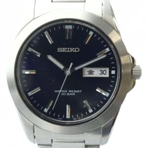 ジャンク品 腕時計 ウォッチ クォーツ 黒文字盤 ロゴ シルバー色 7N43-0AP0 GY18 /MQ