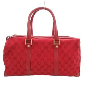 000･0846 ハンドバッグ キャンバス レザー GG柄 総柄 赤 レッド /JS GY11