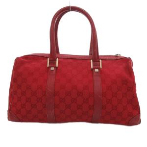 GUCCI 000･0846 ハンドバッグ キャンバス レザー GG柄 総柄 赤 レッド /JS GY11