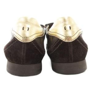 LOUIS VUITTON モノグラム ローカットスニーカー レザー エナメル 36 ブラウン