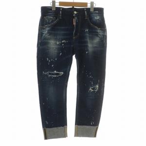 デニムパンツ ペイント加工 ダメージ加工 スタッズ ボタンフライ 64DSQ2