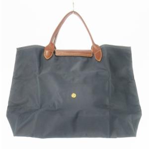 Longchamp ル プリアージュ ハンドバッグ トートバッグ ナイロン レザー 革 ロゴ型押し チャコール グレー /CK29