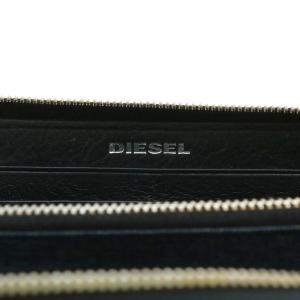 DIESEL 長財布 デニム キャンバス レザー ラウンドファスナー ロゴ シルバー金具 青 ブルー 黒 ブラック /XZ