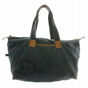 トートバッグ ボストンバッグ デニム キャンバス レザー ロゴ インディゴ 青 ブルー /XZ GY11