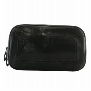 ボディバッグ ウエストバッグ レザー 黒 ブラック /XZ GY11