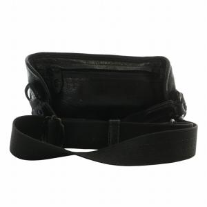 aniary ボディバッグ ウエストバッグ レザー 黒 ブラック /XZ GY11
