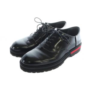 OXFORD 内羽根式 レザーオックスフォード シューズ ビジネス 革靴 ロゴ US6 25.5cm 黒