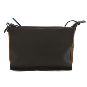 ワンショルダーバッグ レザー スエード ロゴ ステッチ 茶 ブラウン /JS GY18