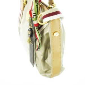 Orobianco ハンドバッグ 2way ショルダーバッグ レザー 革 コーティング ラインテープ ロゴ ベージュ /CK18