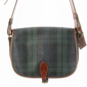 ショルダーバッグ PVC レザー 革 フラップ ベルト ブラックウォッチ 緑 グリーン /CK25 GY18