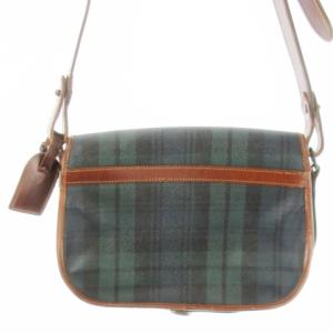 POLO RALPH LAUREN ショルダーバッグ PVC レザー 革 フラップ ベルト ブラックウォッチ 緑 グリーン /CK25 GY18