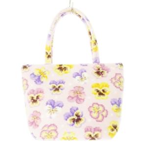 LOVERARY BY FEILER パンジー ハンドバッグ トートバッグ ミニ シュニール織り 花柄