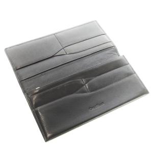 COLE HAAN 長財布 ロングウォレット 小銭入れあり オイルソフトレザー 革 ロゴ型押し 黒 ブラック /CK27 GY18