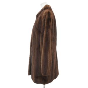 SAGA MINK LUPIAN FUR ファーコート ミンクファー 毛皮 ミドル ハーフ丈 11 茶 ブラウン 大きいサイズ