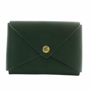 コインケース 小銭入れ マルチケース レザー ロゴ 緑 グリーン /XZ GY18