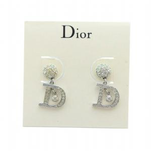 ピアス アクセサリー 両耳用 ロゴ ラインストーン シルバー色 GY18 /MQ OH