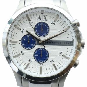 腕時計 ウォッチ クロノグラフ クォーツ 白文字盤 ロゴ シルバー色 AX2136 GY18 /MQ