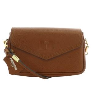 ショルダーバッグ レザー マグネット ロゴ 茶色 ブラウン /XZ GY18