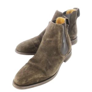 サイドゴアブーツ ショートブーツ レザー 革 スエード 7 25.0cm 茶 ブラウン /CK15 GY11