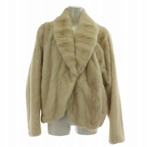 銀サガ JINDO ミンクファー コート ショールカラー 13 ホワイト