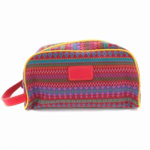 美品 ポーチ 幾何学柄 総柄 ロゴ マルチカラー /AE GY18