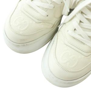 GUCCI スニーカー レザー GGエンボス パンチング 38 ホワイト 670408