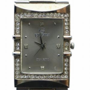 腕時計 ウォッチ クォーツ スクエア ラインストーン ロゴ シルバー色 GY11 /MQ