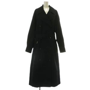 トレンチコート ダブル シルク ココマーク ココボタン ブラック
