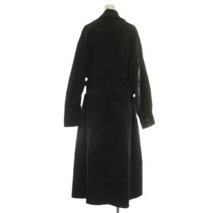 CHANEL トレンチコート ダブル シルク ココマーク ココボタン ブラック