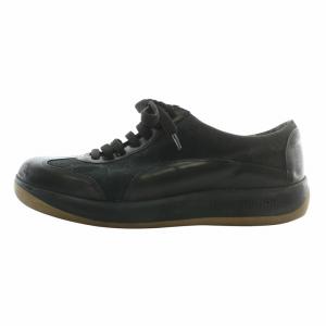 スニーカー キャンバス レザー ローカット モノグラム 7 26cm 黒 ブラック /XZ GY40