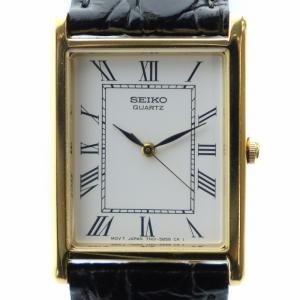 腕時計 クォーツ 白文字盤 ローマン スクエア レザーベルト 7N01-5B40