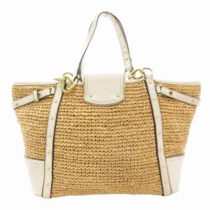 COACH 16763 フローラル エンベリッシュド ストロー ナタリー かごバッグ トート フラワーモチーフ レザー