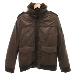 ダウンジャケット ラビットファー L ブラウン