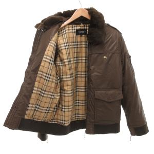 BURBERRY BLACK LABEL ダウンジャケット ラビットファー L ブラウン