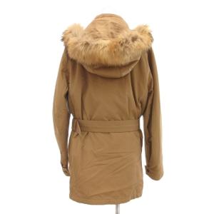 BURBERRY LONDON 中綿ジャケット ブルゾン ラクーンファー ライナー シルク混 ノバチェック 40 ベージュ /JS GY18