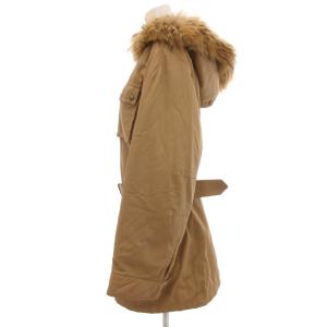 BURBERRY LONDON 中綿ジャケット ブルゾン ラクーンファー ライナー シルク混 ノバチェック 40 ベージュ /JS GY18