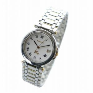 burberrys 腕時計 クォーツ 白文字盤 ローマン カレンダー付き シルバー色 4710-471121