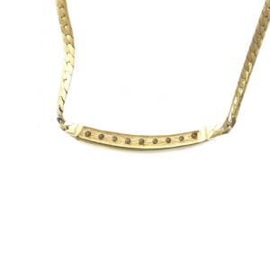 Christian Dior ネックレス アクセサリー ラインストーン ロゴ 刻印ゴールド色 GY17 /MQ OH