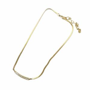 Christian Dior ネックレス アクセサリー ラインストーン ロゴ 刻印ゴールド色 GY17 /MQ OH