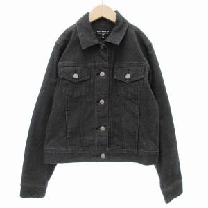 デニムジャケット ブルゾン ロゴボタン 150 黒 ブラック /JS GY18