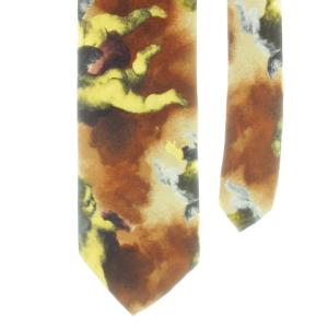 PAUL SMITH ネクタイ レギュラー ワイド シルク 絹 天使 エンジェル 絵画 総柄 茶 ブラウン /AH3 GY17